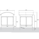 Wiata rowerowa Zorza 210 cm - rysunek techniczny z wymiarami