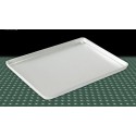 Taca cukiernicza aluminiowa 40x25 cm - widok z góry pod kątem, niskie ranty