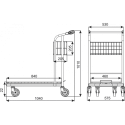 Wózek transportowy Vario 70 - rysunek techniczny z wymiarami