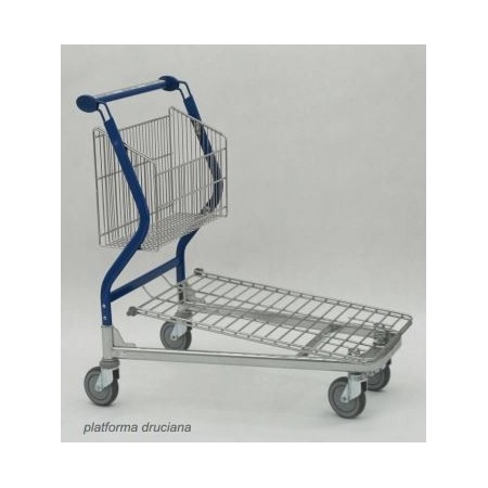 Wózek transportowy Vario 90, z koszem stałym, z platformą drucianą Damix Urządzenia magazynowe - 4store.pl