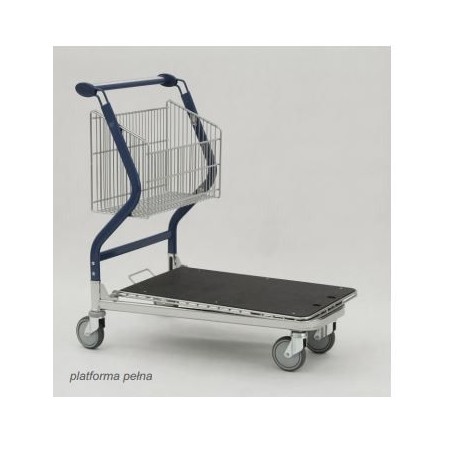 Wózek transportowy Vario 90, z koszem stałym, z platformą pełną Damix Urządzenia magazynowe - 4store.pl