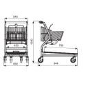 Wózek transportowy Vario 90 S - rysunek techniczny z wymiarami