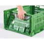 Skrzynka Clever Fresh Box advance na owoce i warzywa 40x30x16 cm, atest do kontaktu z żywnością, zielona, ażurowa, składana Kraj