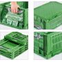 Skrzynka Clever Fresh Box advance na owoce i warzywa 40x30x16 cm, atest do kontaktu z żywnością, zielona, ażurowa, składana Kraj