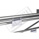 Regał wystawowy aluminiowy 3 półki - przezroczysta ramka cenowa zawieszona na rurze