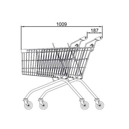 Wózek sklepowy MEC 80  NEW Kifato MK Wózki metalowe - 4store.pl