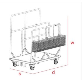 Wózek transportowy KMK 400 W1 z koszem Kifato MK Urządzenia magazynowe - 4store.pl