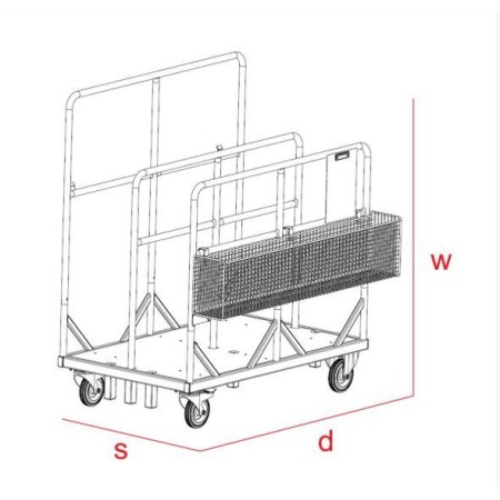 Wózek transportowy KMK 400 W1 z koszem Kifato MK Urządzenia magazynowe - 4store.pl