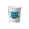 Kubek papierowy z nadrukiem świątecznym Merry Christmas, 400 ml