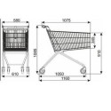 Wózek sklepowy Avant 185 - rysunek techniczny z wymiarami