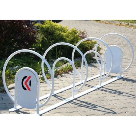 Stojak rowerowy Muszelka z reklamą, stal ocynkowana Krajowy Stojaki na rowery - 4store.pl