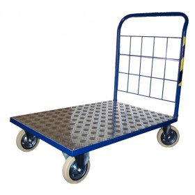 Wózek o platformie z aluminium (80 x 50 cm), transportowy, magazynowy, ROMEK H-1