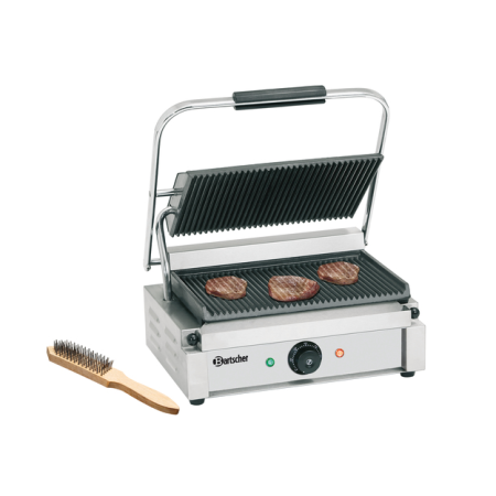 Grill kontaktowy Pannini, ryflowany Bartscher Grille kontaktowe - 4store.pl