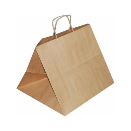 Torba zakupowa brązowa, 360x330x320,rączka skrętna Krajowy Papier, tacki, torby - 4store.pl