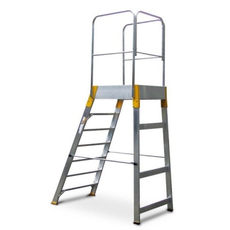 Mostek jednostronny Forte, drabina, podest, 4 stopnie Krajowy Drabiny, podesty, schodki - 4store.pl