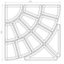 Komplet pojemników Amfiteatr 2 80x80 cm - rysunek techniczny z wymiarami
