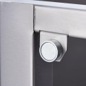 Płyta grillowa gazowa ryflowana 6,5 kW - magnes zatrzymujący drzwiczki w obudowie