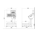 Waga drukująca CAS CL5500D - rysunek techniczny z wymiarami