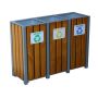 Kosz stalowo-drewniany do segregacji odpadów Łódzki 3x60 l Krajowy Kosze do segregacji odpadów - 4store.pl