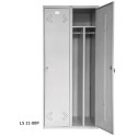 Podwójna, dwudzielna szafa socjalna, metalowa, ubraniowa, BHP, SUS 420, LS 21-80P Krajowy Szafy BHP i skrytkowe - 4store.pl