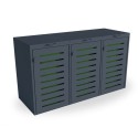 Zabudowa do pojemników na odpadki III 3x120 l, stal nierdzewna Krajowy Kosze na śmieci - 4store.pl