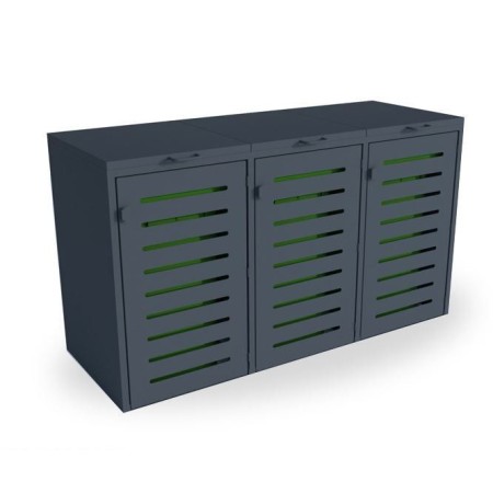 Zabudowa do pojemników na odpadki III 3x120 l, stal nierdzewna Krajowy Kosze na śmieci - 4store.pl