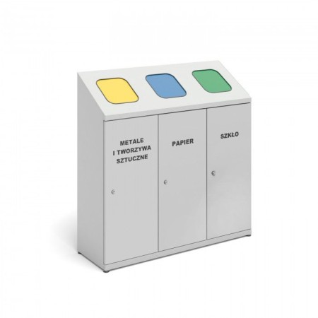 Kosz BIN do segregacji odpadów 3-komorowy - na worki Krajowy Kosze do segregacji odpadów - 4store.pl