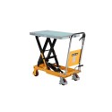 Stół podnośnikowy SP 500 LB - widok z boku, nożycowy mechanizm i rączka