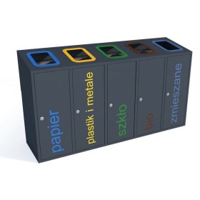 Kosze do segregacji 5-modułowe|Wyposażenie sklepów i instytucji  - Kreuj swój biznes z 4store.pl