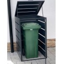 Zabudowa do pojemników na odpadki 120 l, pojedyncza, stal nierdzewna Krajowy Kosze na śmieci - 4store.pl