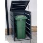 Zabudowa do pojemników na odpadki 240 l, pojedyncza, stal nierdzewna Krajowy Kosze na śmieci - 4store.pl