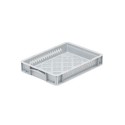 Skrzynka pojemnik basicline na owoce i warzywa 40x30x07 cm szara, ażurowa