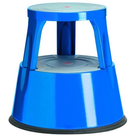 Taboret ze stopniami, stołek, paleta stopniowa, metalowy, 2 stopnie, niebieski Import Szwecja Drabiny, podesty, schodki - 4store