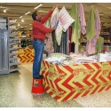 Taboret stołowy, stołek, paleta stopniowa, plastikowy, 2 stopnie, czerwony Import Szwecja Drabiny, podesty, schodki - 4store.pl