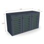 Zabudowa do pojemników na odpadki V 3x120 l, stal nierdzewna Krajowy Kosze na śmieci - 4store.pl