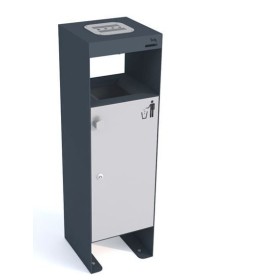 Kosz na odpadki Aster II z popielnicą, stal ocynkowana malowana Krajowy Kosze na śmieci - 4store.pl