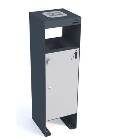 Kosz na odpadki Aster II z popielnicą, stal ocynkowana malowana Krajowy Kosze na śmieci - 4store.pl