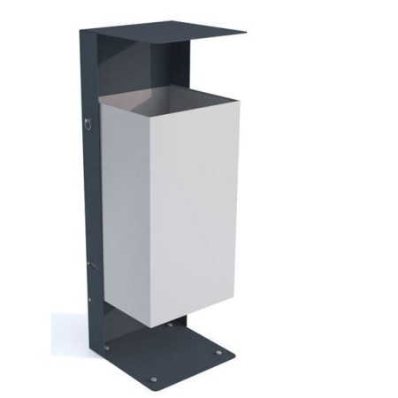 Kosz na odpadki Heros I z daszkiem, stal ocynkowana malowana Krajowy Kosze na śmieci - 4store.pl