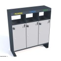 Kosz do segregacji odpadów Aster III 3X40l, napisy wycinka laserowa