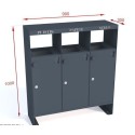 Kosz do segregacji Aster III 3x40 l - rysunek z wymiarami 900x300x1000 mm