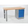Stół roboczy z deską, 5 szuflad, 1600 mm, udźwig 500 kg Import Szwecja Drabiny, podesty, schodki - 4store.pl