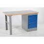 Stół roboczy z płytą winylową, 5 szuflad, 2000 mm, udźwig 500 kg Import Szwecja Drabiny, podesty, schodki - 4store.pl