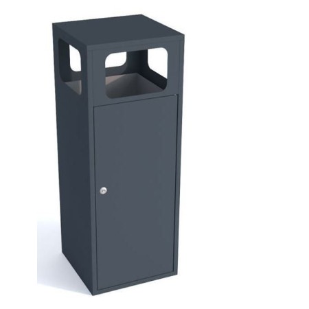 Kosz do segregacji odpadów Etna I 80 l, 4 wrzutówki, stal ocynkowana malowana Krajowy Kosze do segregacji odpadów - 4store.pl