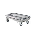 Stół podnośnikowy aluminiowy 100 kg - widok z boku w pozycji opuszczonej