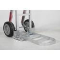 Wózek aluminiowy HS 1 - wysunięta płyta podstawy i koła