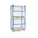 Kosz paletowy 800x1200x1200 mm - dwa kosze ustawione jeden na drugim