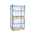 Kosz paletowy 800x1200x1600 mm - dwa kosze ustawione jeden na drugim