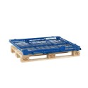 Kosz paletowy 800x1200x1600 mm - złożony kosz na palecie drewnianej