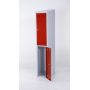 Szafa metalowa ubraniowa czerwono - szara, 2 drzwiowa Import Szwecja Szafy BHP i skrytkowe - 4store.pl
