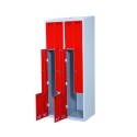 Szafa metalowa ubraniowa czerwono - szara| 4 d/Z